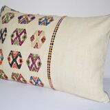 White Turkish Kilim cushion cover
