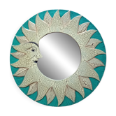 Wooden sun mirror (yellow & green)