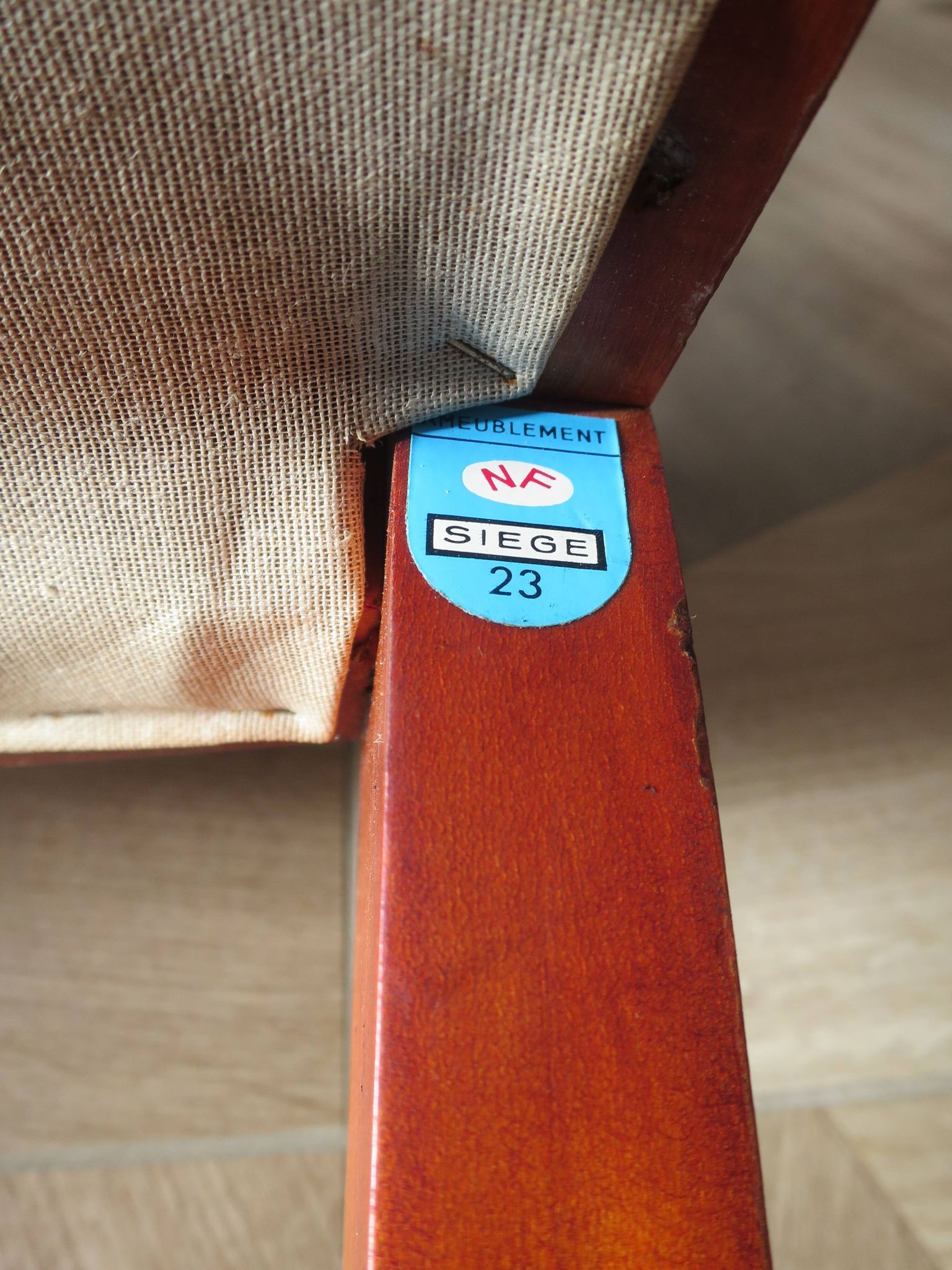 Rare - Set of 4 Louis Philippe/restoration style chairs with medallion - Colour blue / cherry wood