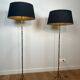 Paire de lampadaires de parquet en bronze façon faux-bambou de la Maison Baguès
