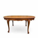 Louis XV style cherry wood table with extensions