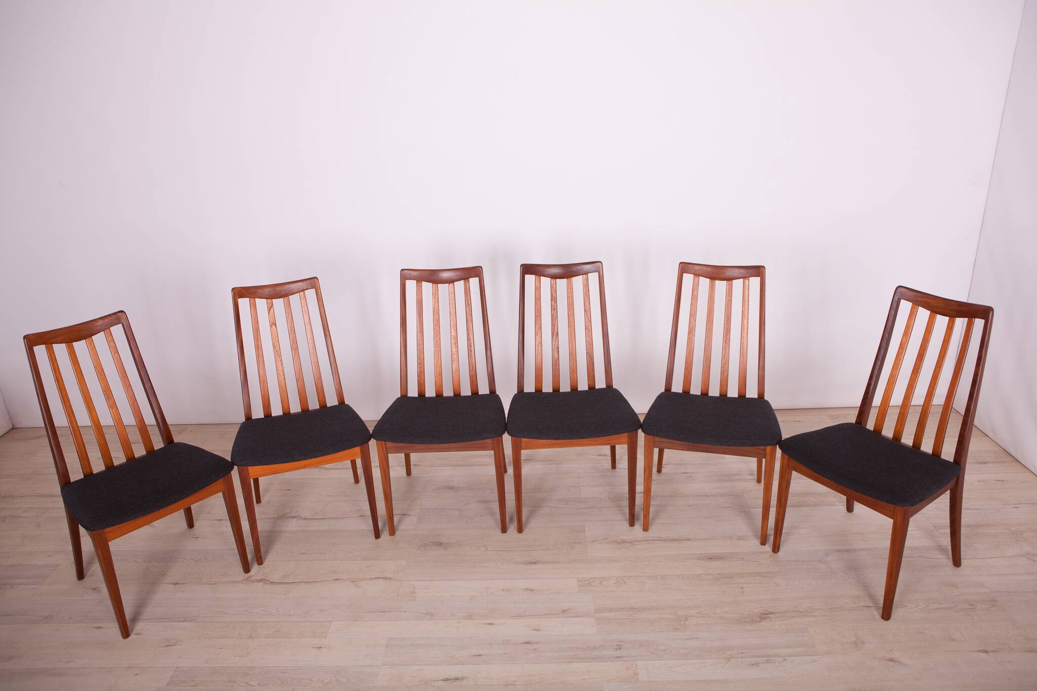 Fabric and Teak Dining Chairs by Leslie Dandy for G-Plan, 1960s, Set of 6