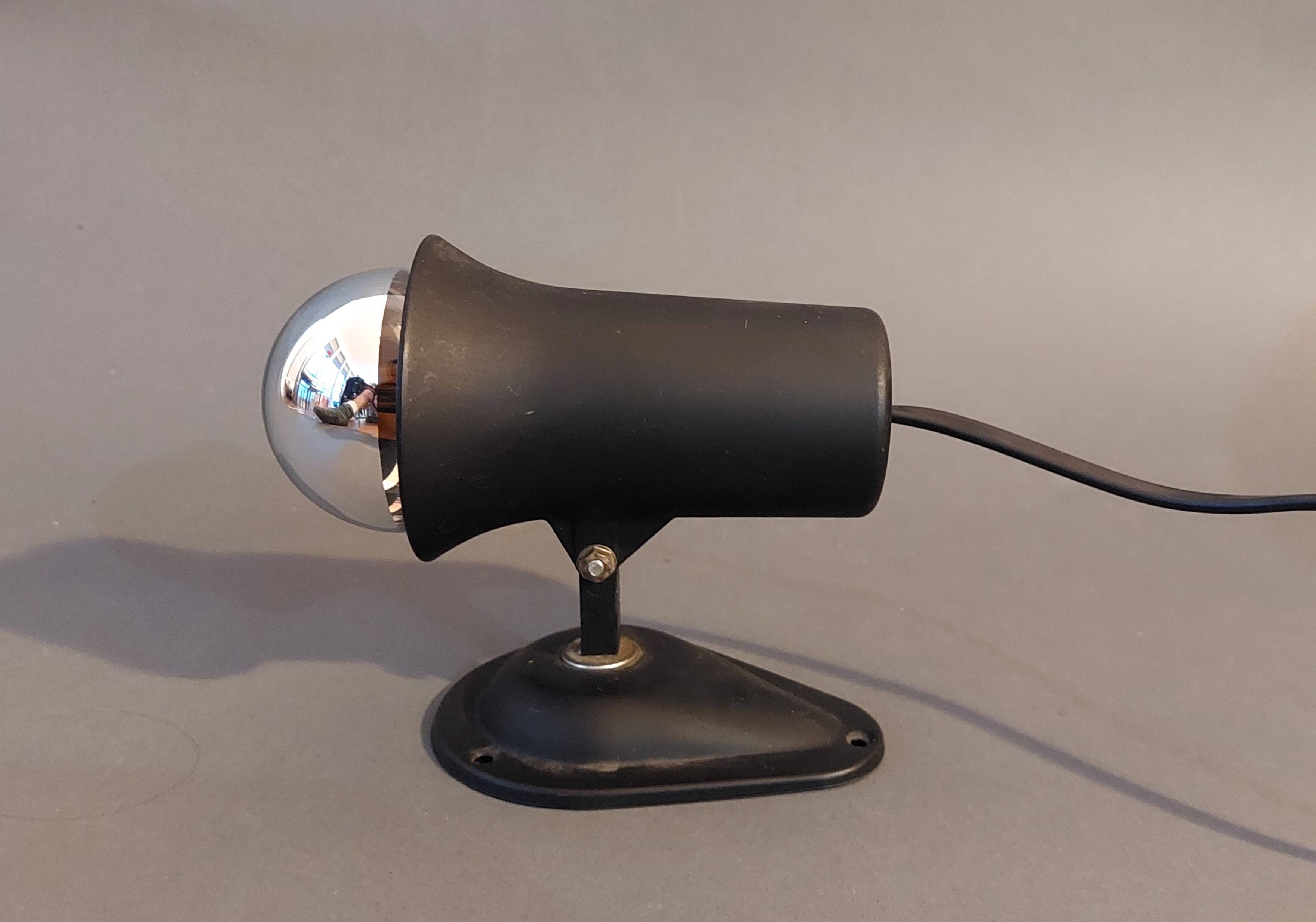 Vintage 1960 black Lita wall light.