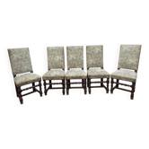 Série de 5 chaises de style Louis XIII