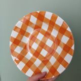Sarreguemines checkered soup plate