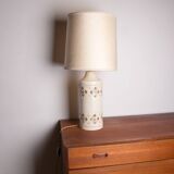 Danish table lamp in beige enamelled stoneware by Bitossi for Bergboms 1960.
