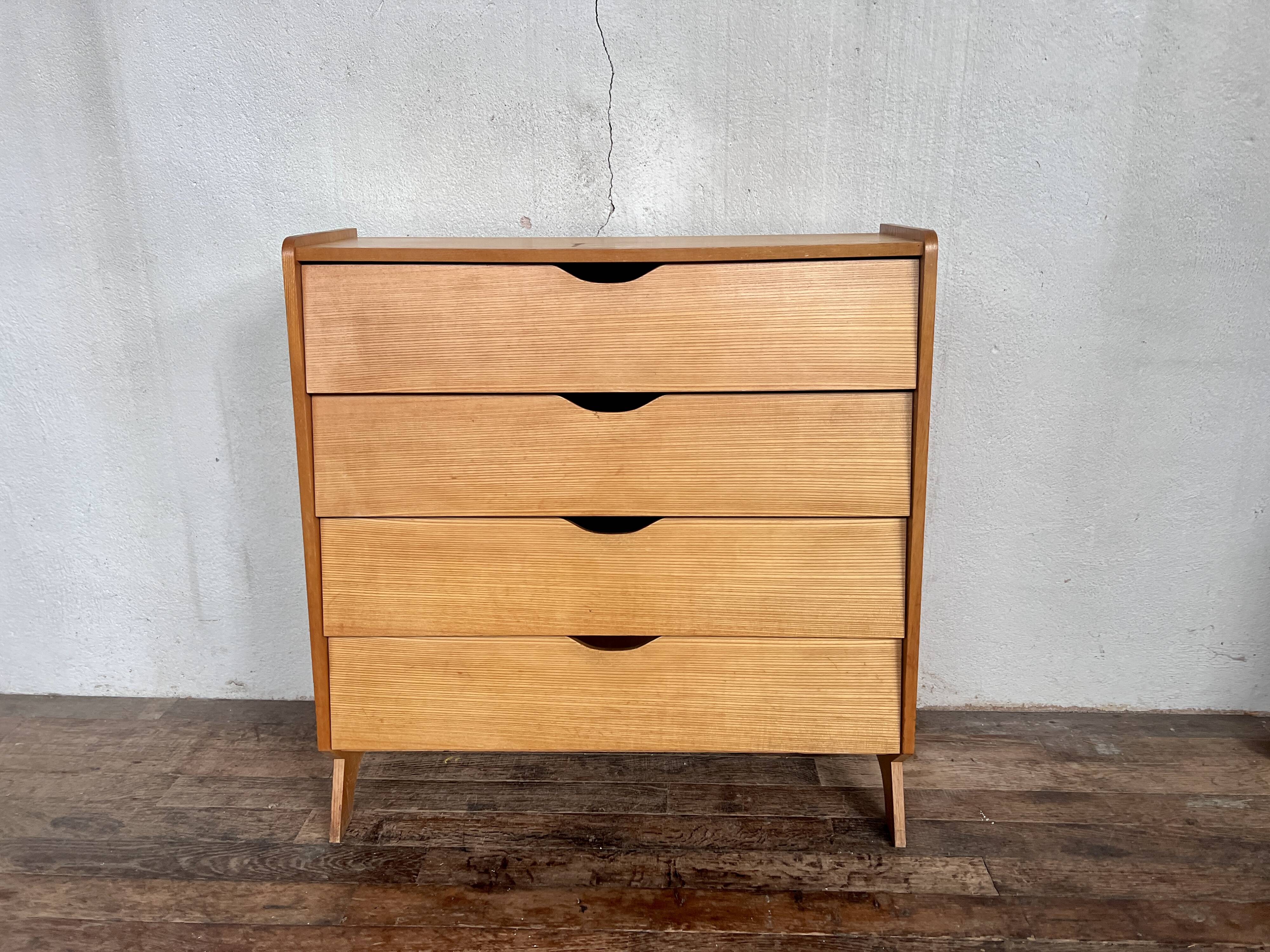 Modernist shoe cabinet 1960 in vintage ash