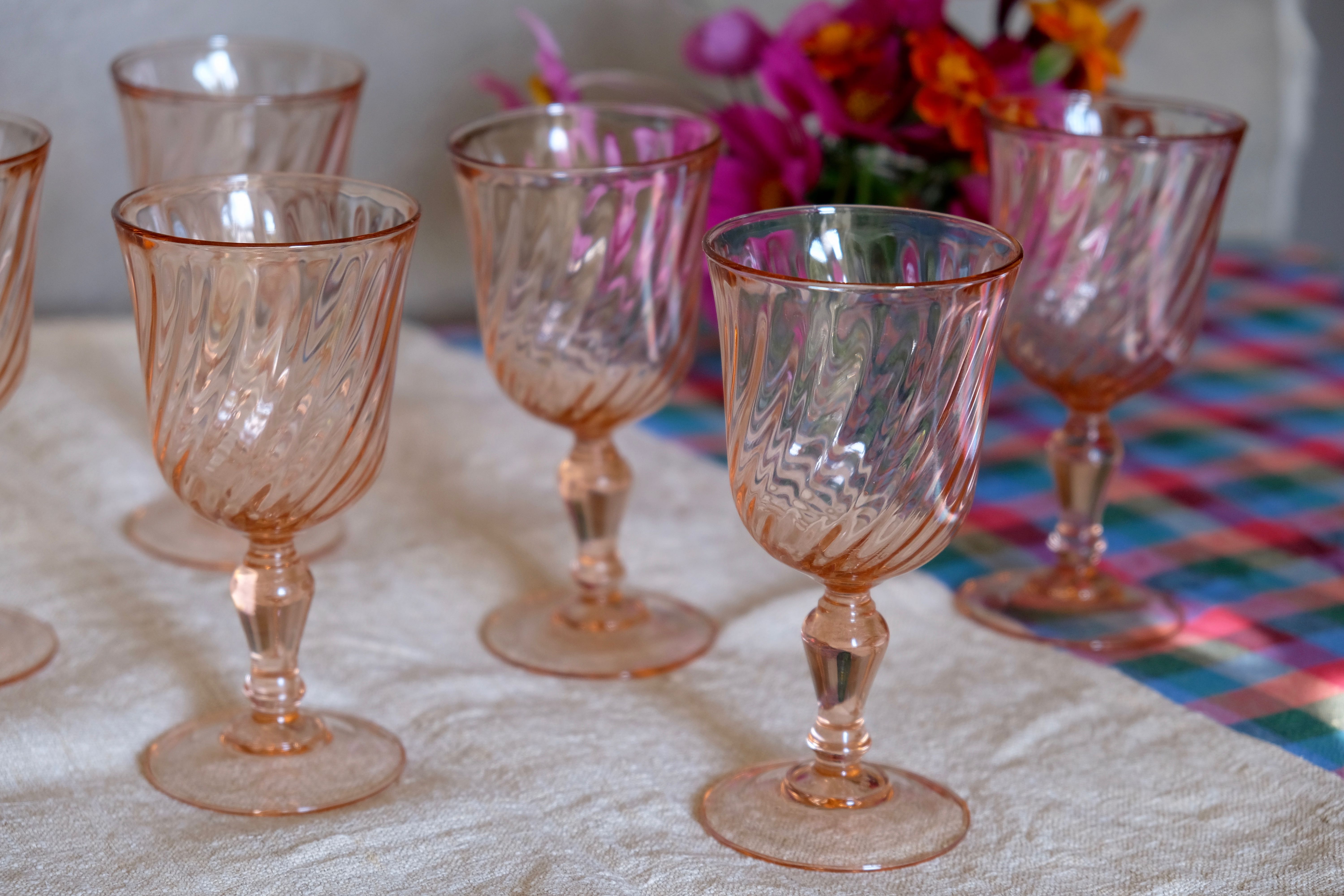 Rosaline Luminarc Arcoroc Pink Red Wine Glasses