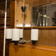 Mid century pendant with five pipe glass lampshades, 1960´s