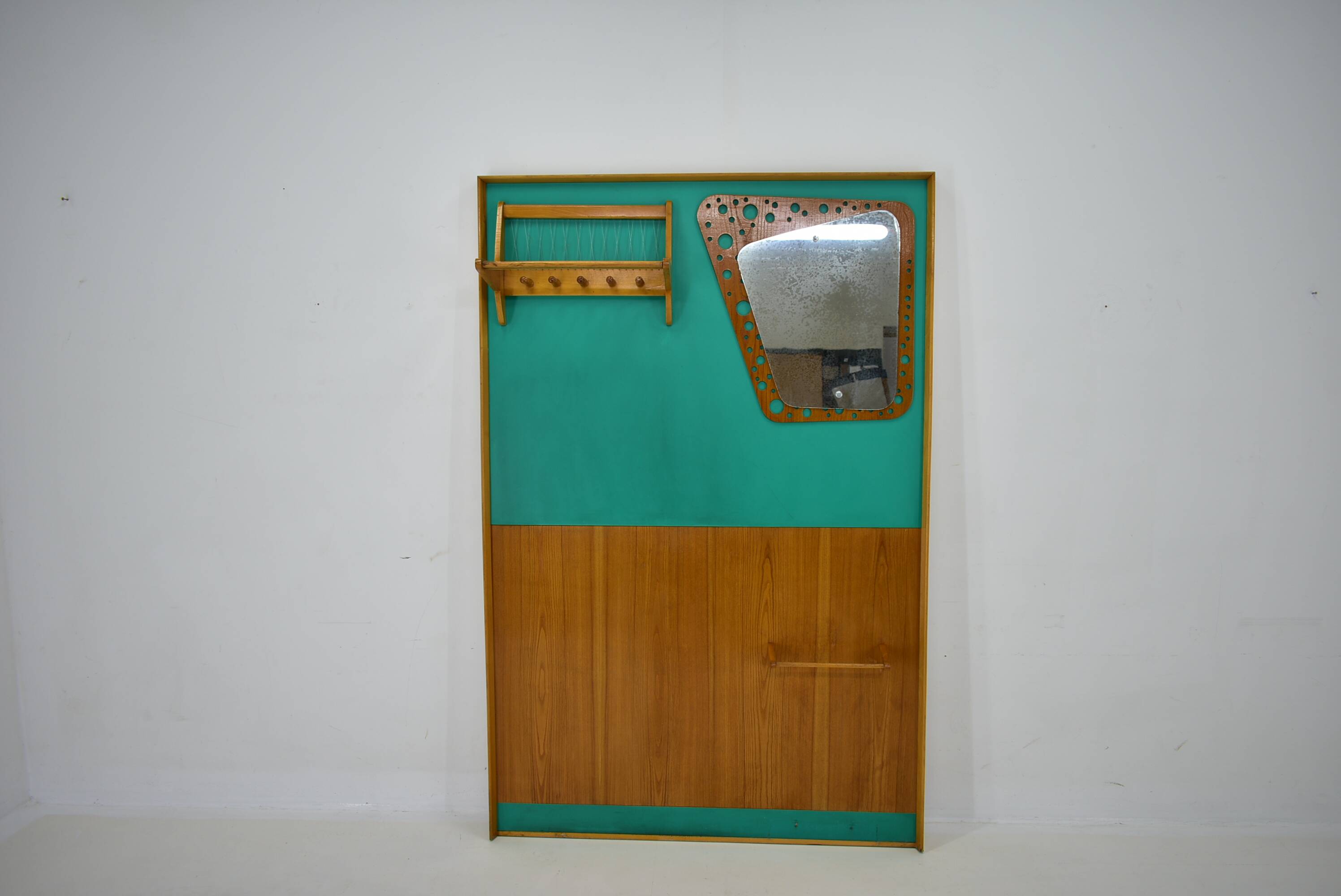 Mid-century wall mounted coat rack Czechoslovakia, 1970s