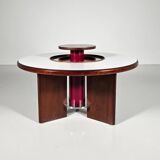 Dining table in walnut, laminate and steel by Silvio Coppola for Bernini, Italy.