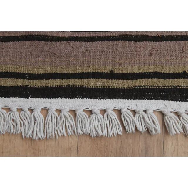 1970s Vintage Turkish Handmade Wool & Cotton Orange Runner Rug 70x311