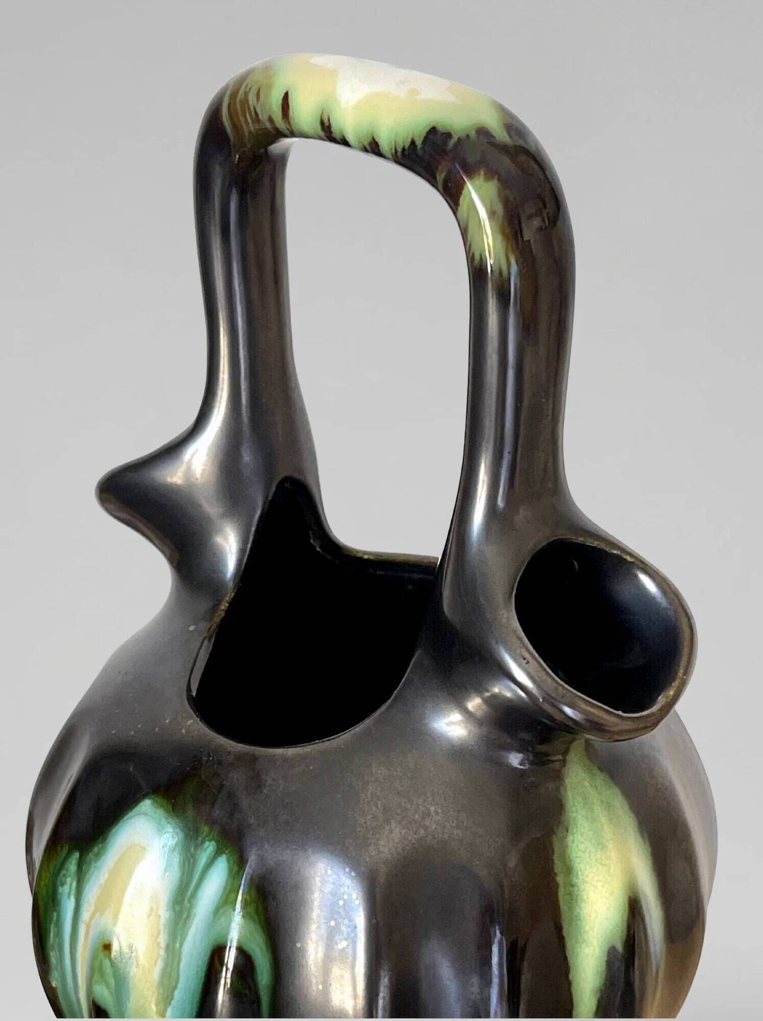 Large collection of 5 modernist glazed Belgian ceramics – Thulin / AIRAIN – Art Deco – 1930s-50s