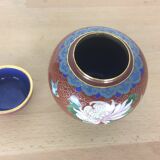 Silonated enamel ginger pot, enamelled brass