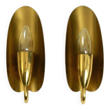 Two magical original Mid Century Modern bag brass wall lamps