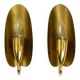 Two magical original Mid Century Modern bag brass wall lamps