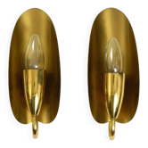 Two magical original Mid Century Modern bag brass wall lamps