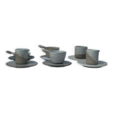 Modular Indonesian ceramic tableware service (6 elements + cups)