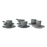 Service de petite vaisselle modulable en céramique indonésienne (6 éléments + coupelles)