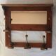 Old wood and brass coat rack