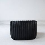 Cinna Ligne Roset Black Leather Armchair attributed to Annie Hieronimus, 1970s
