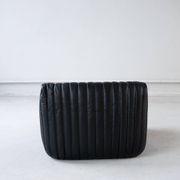 Cinna Ligne Roset Black Leather Armchair attributed to Annie Hieronimus, 1970s
