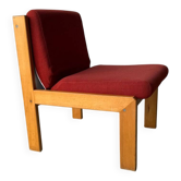 Chauffeuse design brutaliste de André Sornay en hêtre modèle vintage