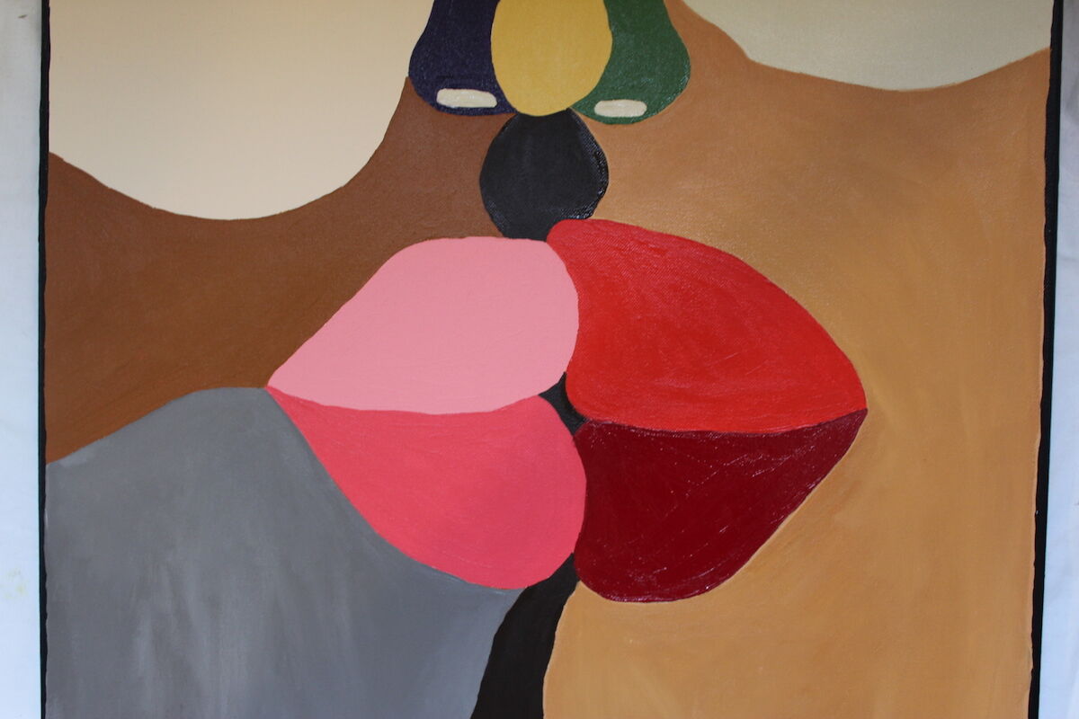 Colorful acrylic canvas 73x60 cm "The last of the kisses"