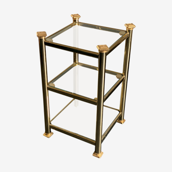 Solid Brass and Glass Side Table