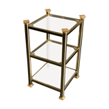 Solid Brass and Glass Side Table