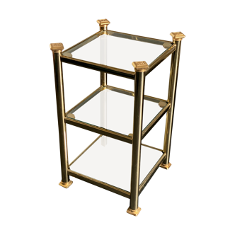 Solid Brass and Glass Side Table