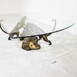 Bronze leopard coffee table, 1970s