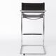 Vintage Cantilever Bar Stool, Chrome Frame, Black Faux Leather, 1990s