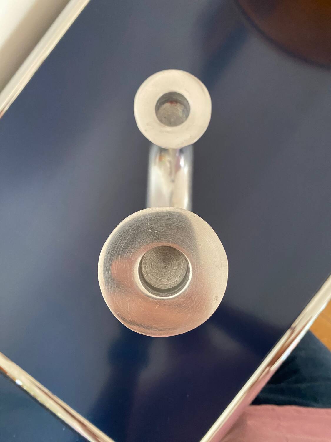 Designer cast iron candle holder