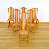 6 bamboo chairs & fabrics 1970-1980