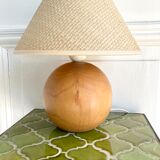 Blond wood ball lamp