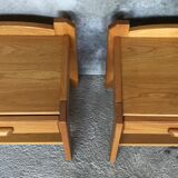Pair of bedside tables NF Prestige solid elm furnishing - 1970