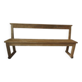 Church bench, end of bed in pitch pine with light oak waxed finish.