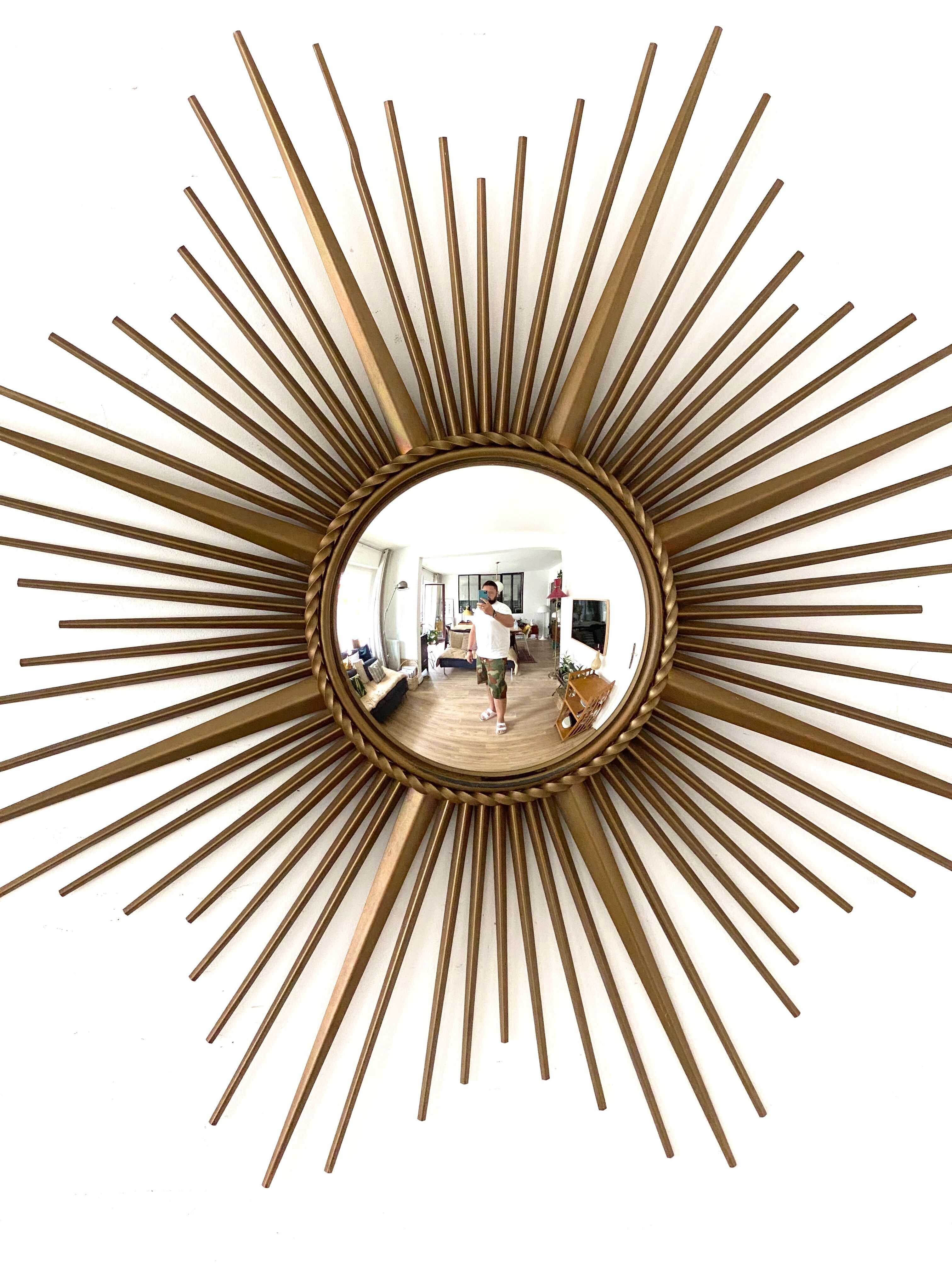 Mirror Chaty Vallauris vintage witch's eye 91cm