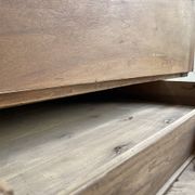 Table de ferme noyer plateau pivotable à allonges
