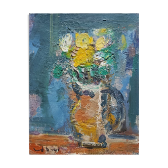 Painting by Nagao Usui "Bouquet of Yellow Flowers"