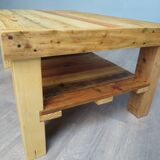 Raw coffee table with shelf