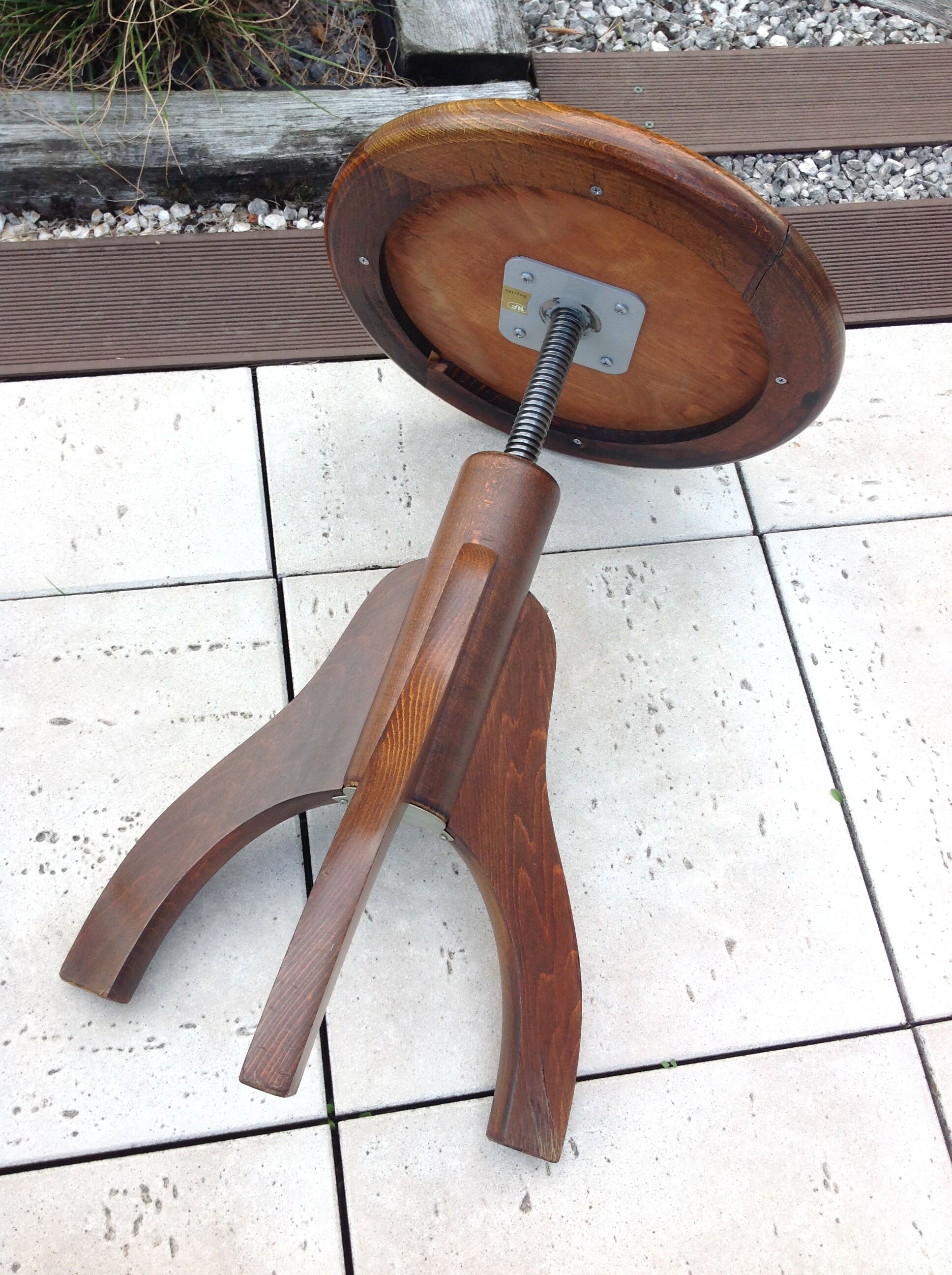 Old piano stool tripod feet / vintage 60s-70s