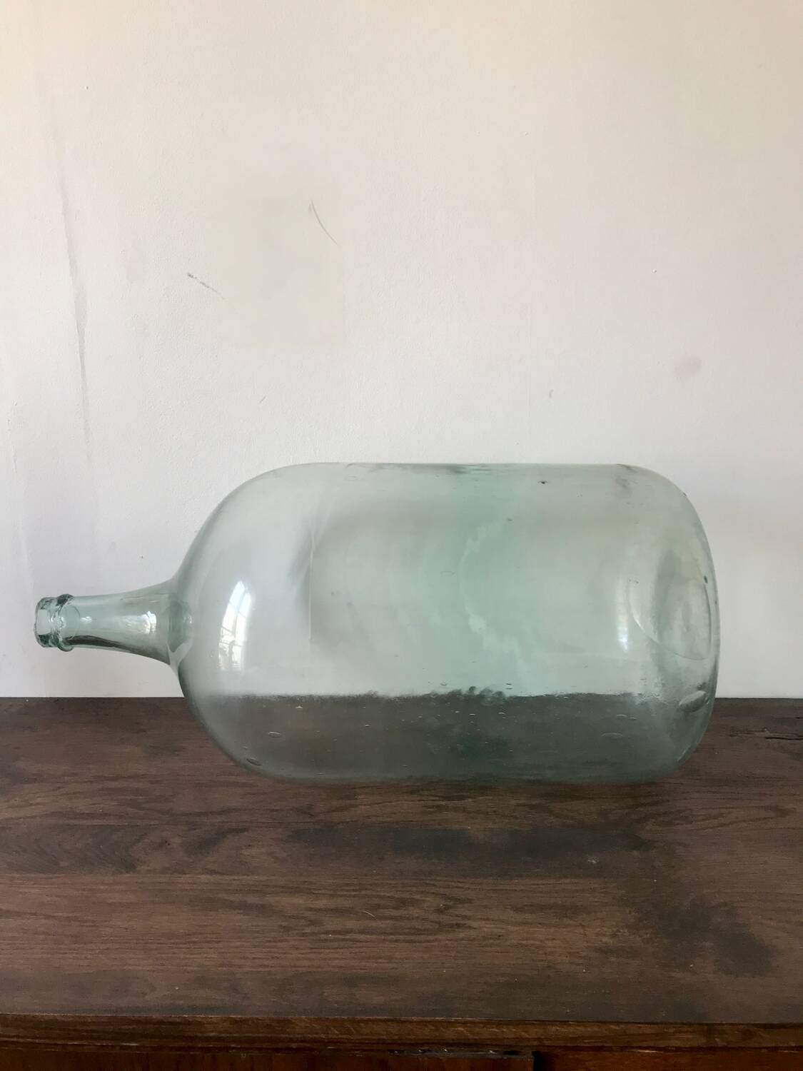 Old demijohn 25L, transparent glass carboy