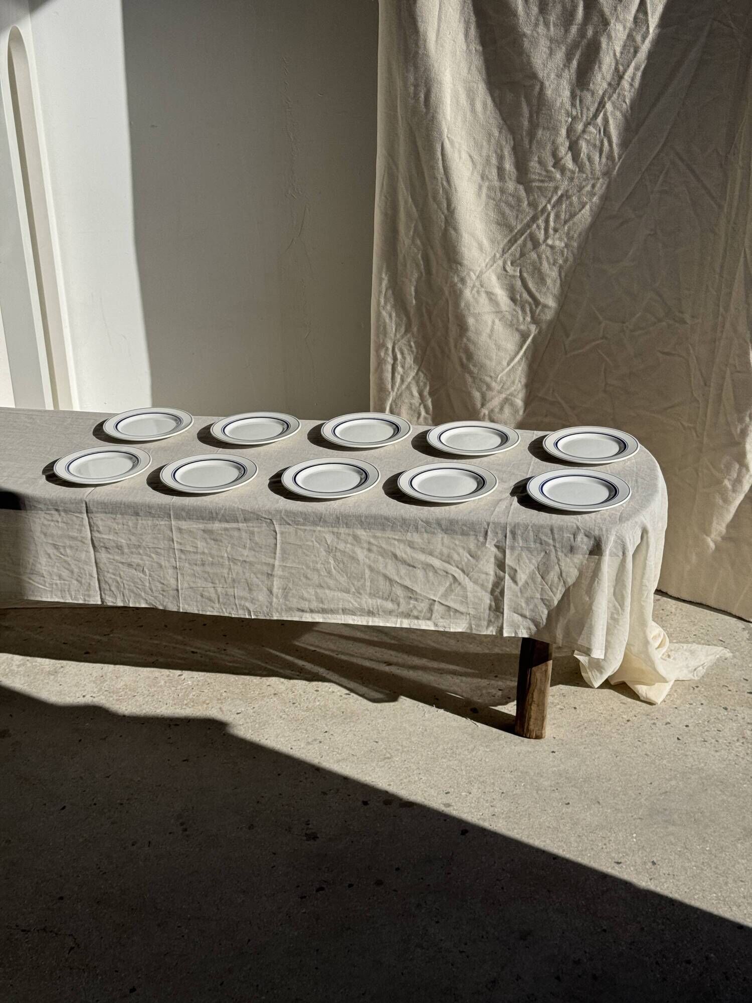Set of 10 small dessert plates in Italian ceramic Total rim b
