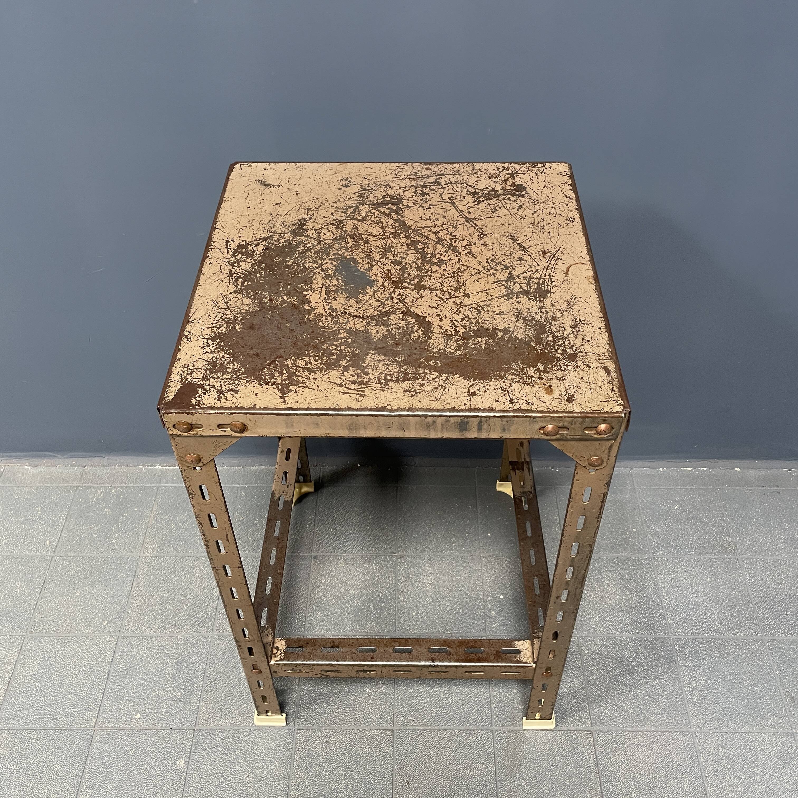 Industrial vintage iron side table
