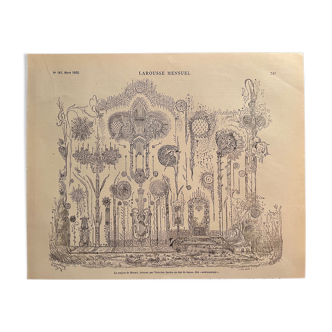 Old lithograph on Mozart's house from 1922