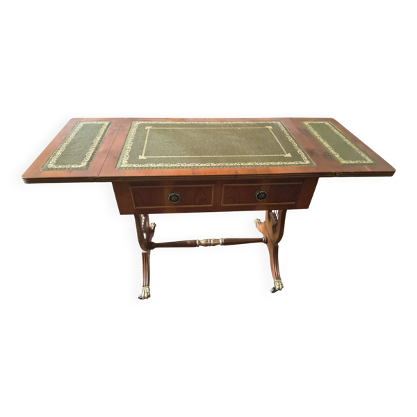 Table d'appoint Regency en acajou et cuir vert - Bevan Funnell