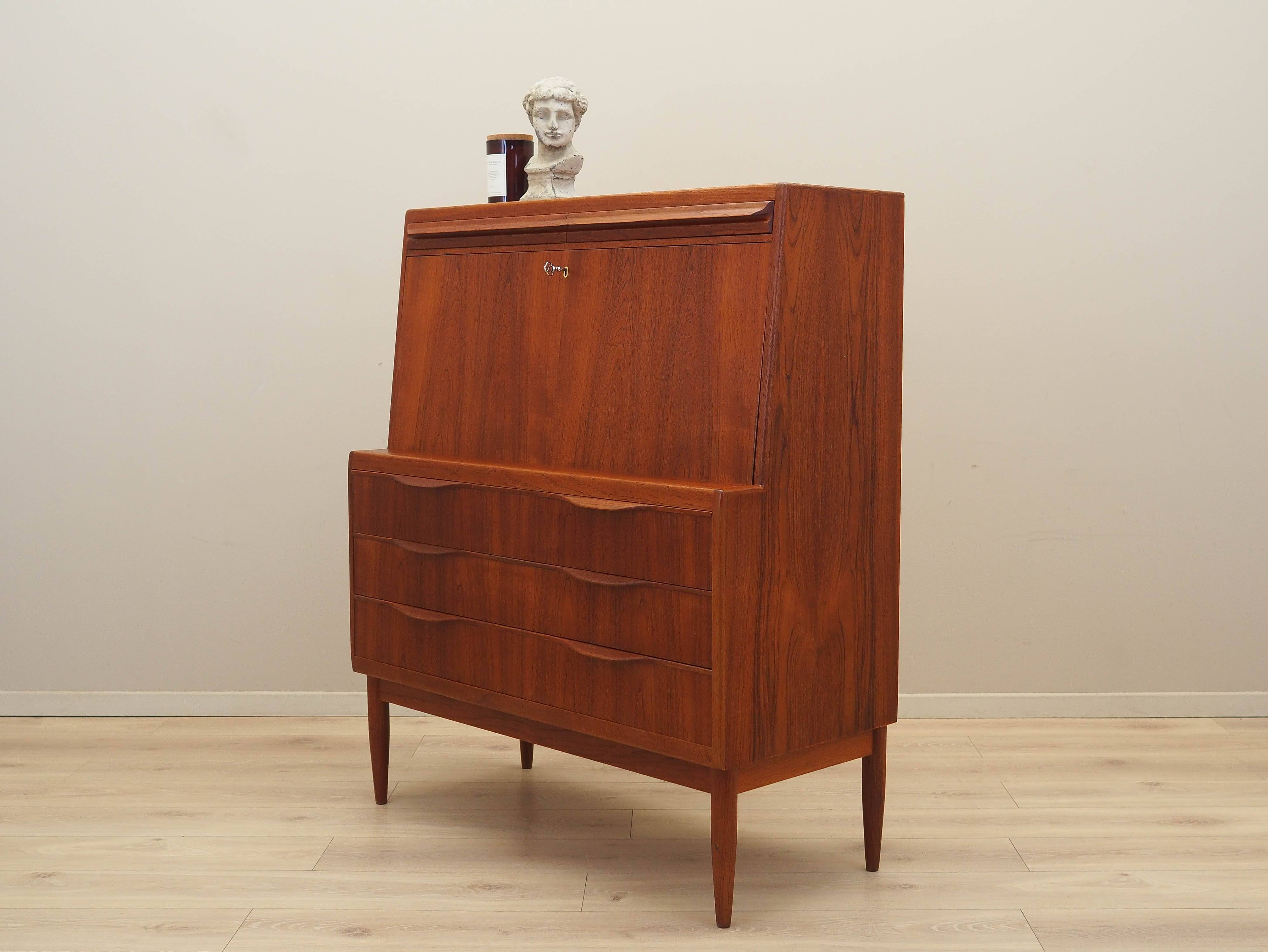 Teak secretary, Danish design, 1960s, Erling Torvits, Klim Møbelfabrik