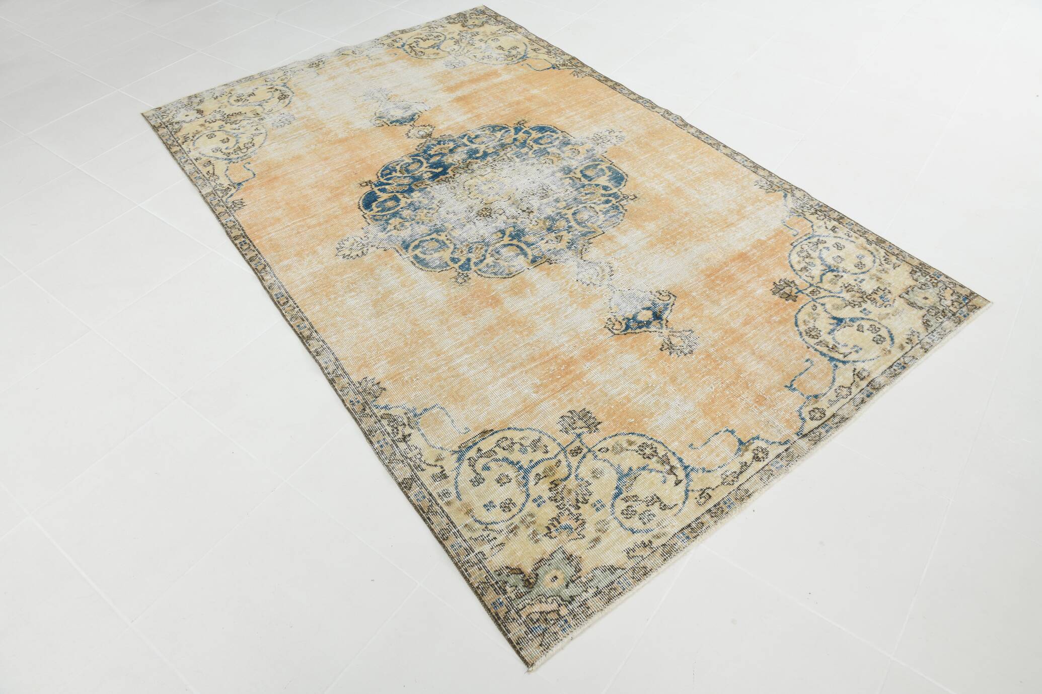 Natural Vintage Rug, Rustic Boho Rug, 157x254 Cm